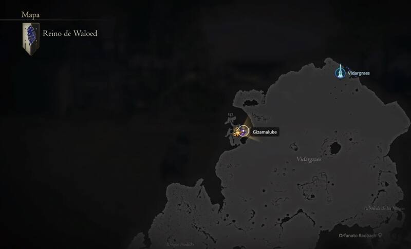 Ubicación Gizamaluke. Créditos: Square Enix.