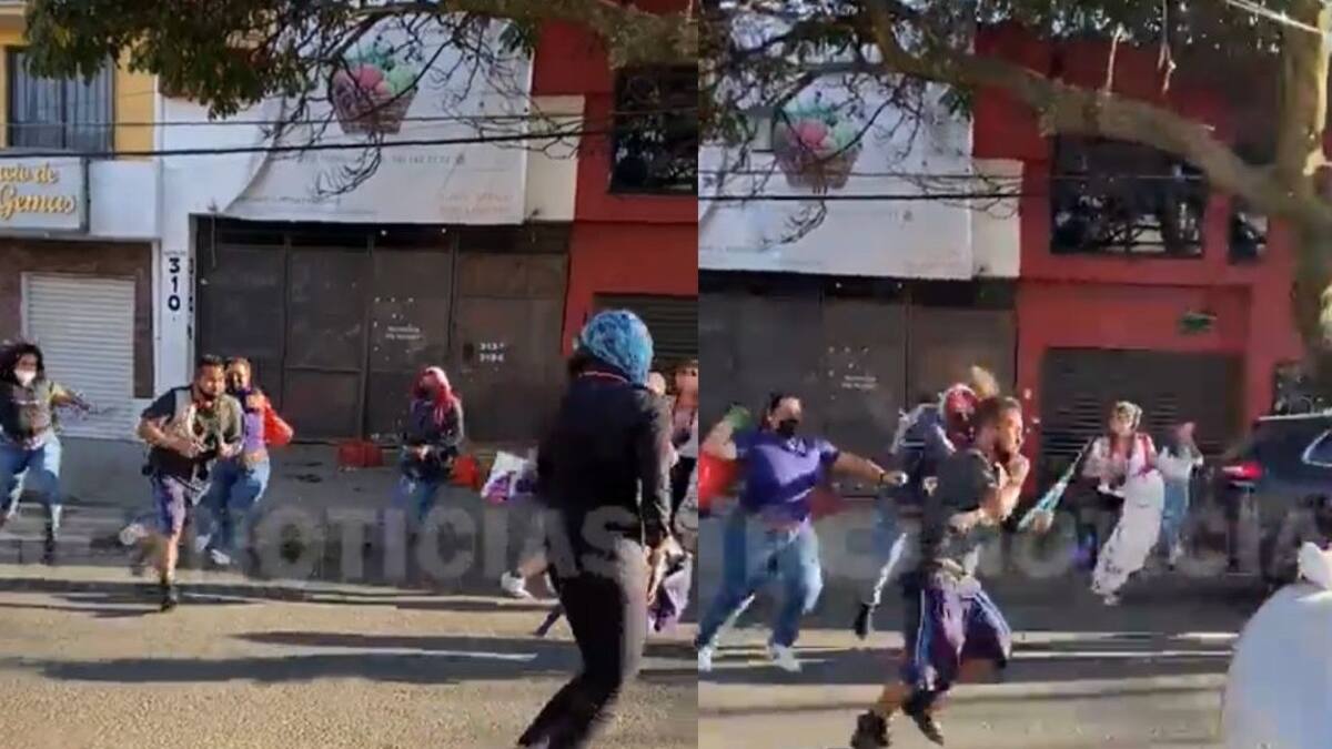Hombre ataca a mujeres en marcha del 8M con unas tijeras de jardinería