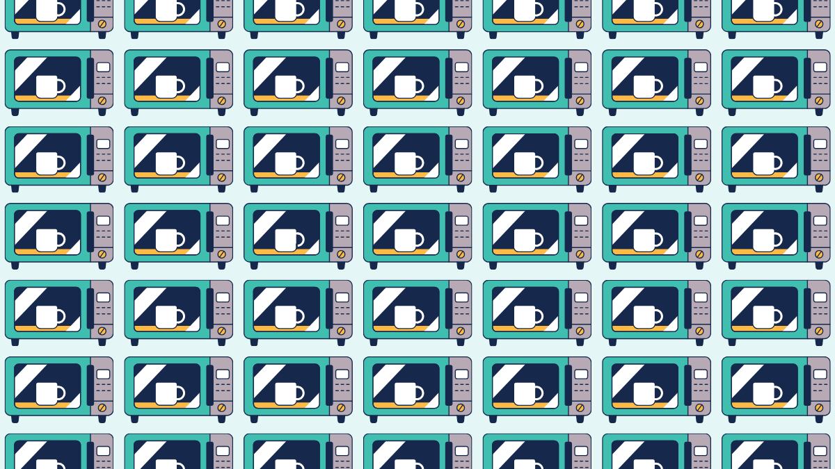 Imagen llena de microondas, donde dos destacan por tener una diferencia.