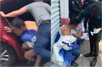 VIDEO | Joven se arroja de un vehículo en movimiento para escapar de secuestro en el Edomex