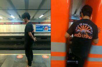 Joven arriesga su vida y burla la seguridad del Metro para grabar un video viral