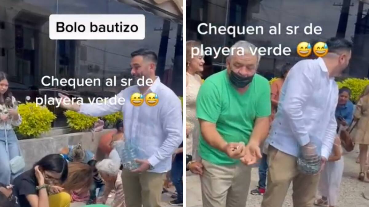 VIDEO| Hombre se roba el bolo en un bautizo y se hace viral
