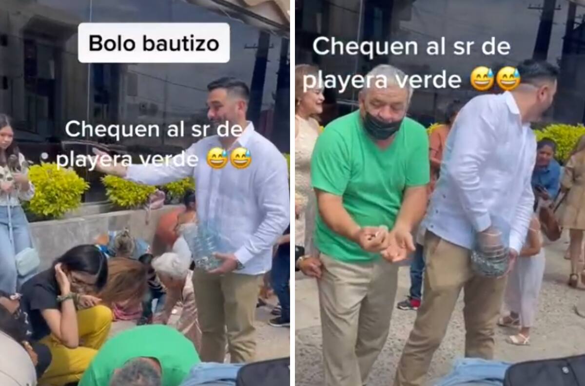 VIDEO| Hombre se roba el bolo en un bautizo y se hace viral
