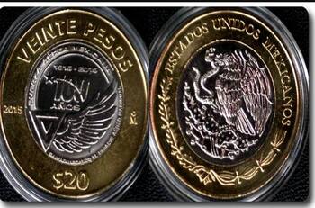 Ofrecen 100  mil pesos por moneda de $20  de la Fuerza Aérea Mexicana