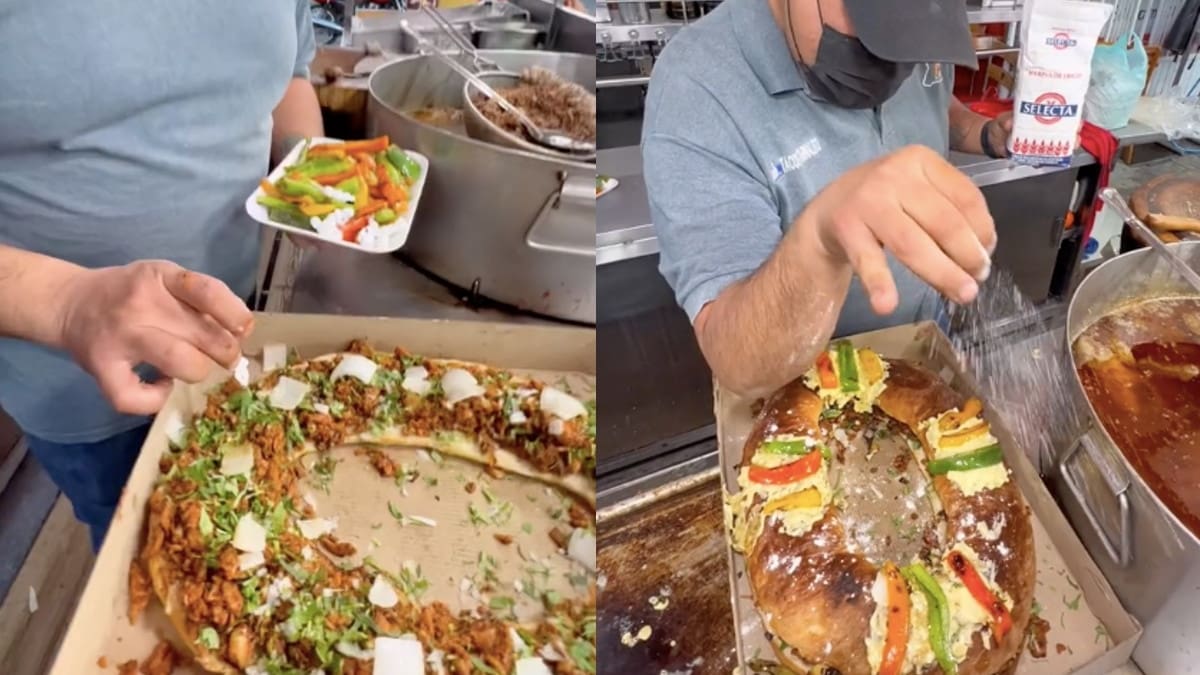 Así luce la exquisita Rosca de Reyes hecha con carne al pastor | VIDEO