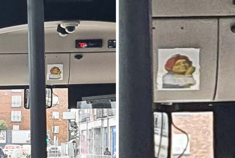 Foto de Fiona en camión de pasajeros.