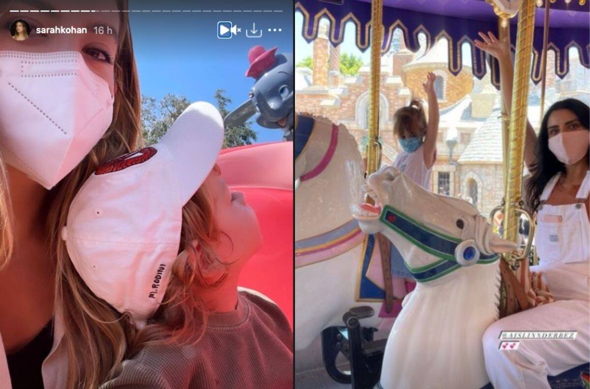 Aislinn Derbez y Sarah Kohan disfrutan junto a sus hijos unas divertidas vacaciones en Disneyland