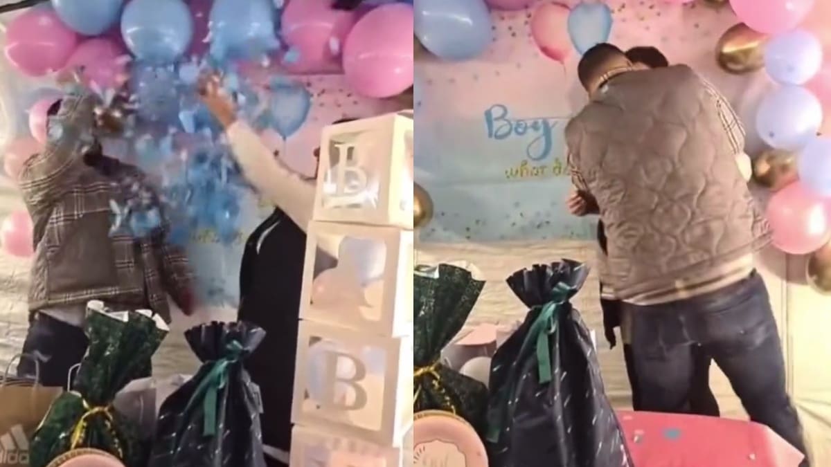 Polémica reacción de un hombre en una fiesta de revelación de sexo se hace viral | VIDEO