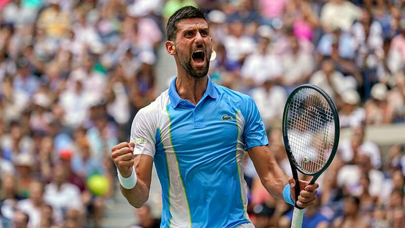 Novak Djokovic tras derrotar a Fritz.