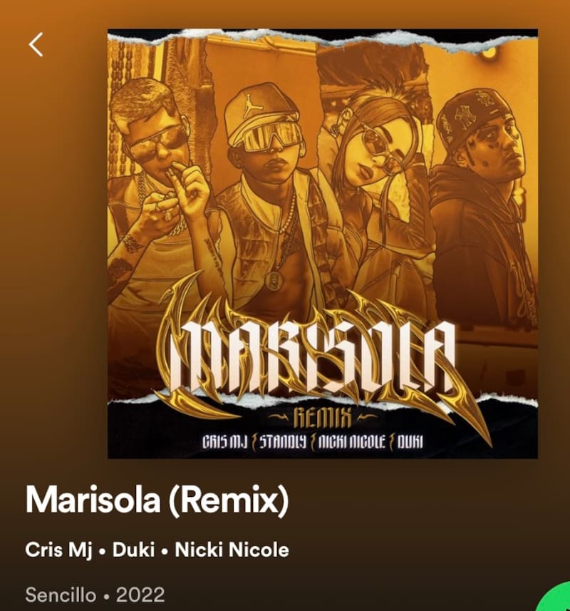 El cantante urbano, intérprete de "Panamera" no está considero en los créditos de su canción "Marisola Remix", no así sus demás compañeros.