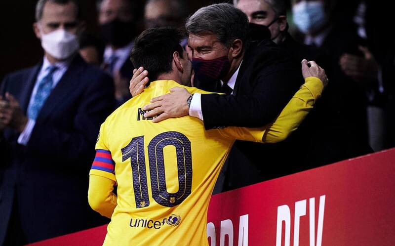 Lionel Messi y Joan Laporta, FC Barcelona.