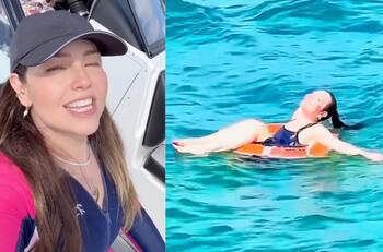 Thalía estuvo en riesgo de ser mordida por un tiburón