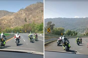 VIDEO| Motociclistas juegan en autopista y ponen en riesgo a automovilistas