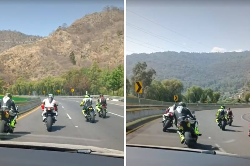 VIDEO| Motociclistas juegan en autopista y ponen en riesgo a automovilistas
