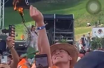 VIDEO | Seguidor de Max Verstappen quema gorra de Mercedes y Red Bull reprueba los hechos