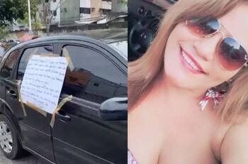 FOTOS: Mujer descubre que su esposo es infiel y decide poner un cartel en su coche, ahora es viral