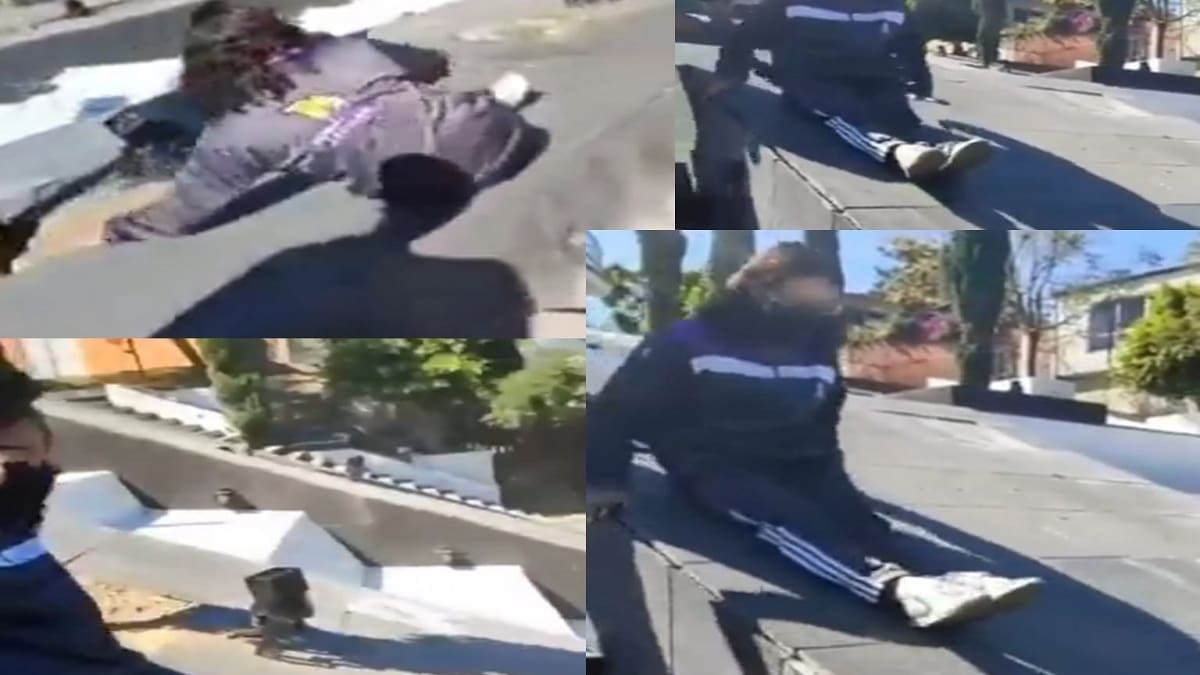 Joven de Tlaxcala se hace viral por lanzarse de las escalinatas turísticas | VIDEO