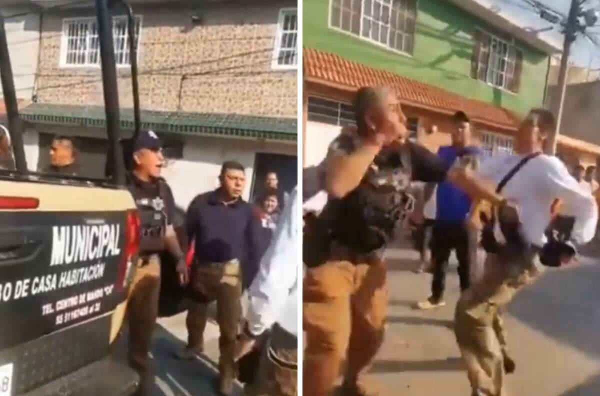 VIDEO| Policías del Estado de México se pelean a golpes con civiles