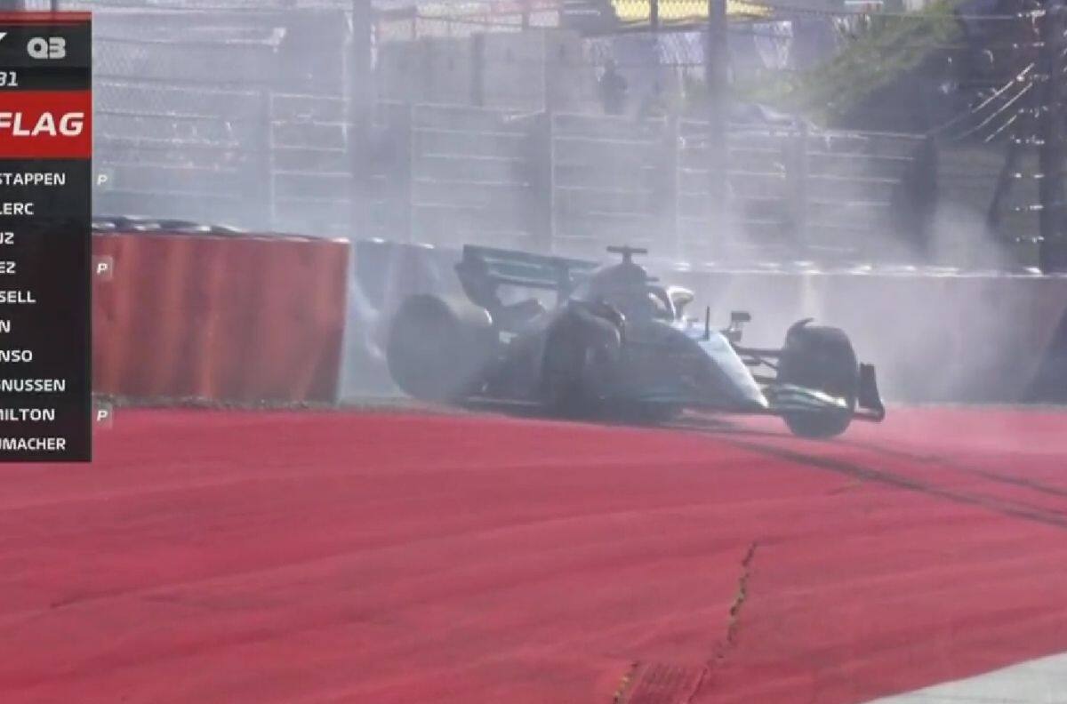 VIDEO | Así fue el choque de George Russell de Mercedes en el Gran Premio de Austria