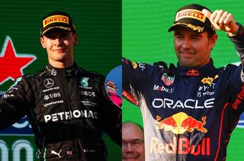 George Russell explicó por qué no aguantó la posición ante Checo Pérez en Australia