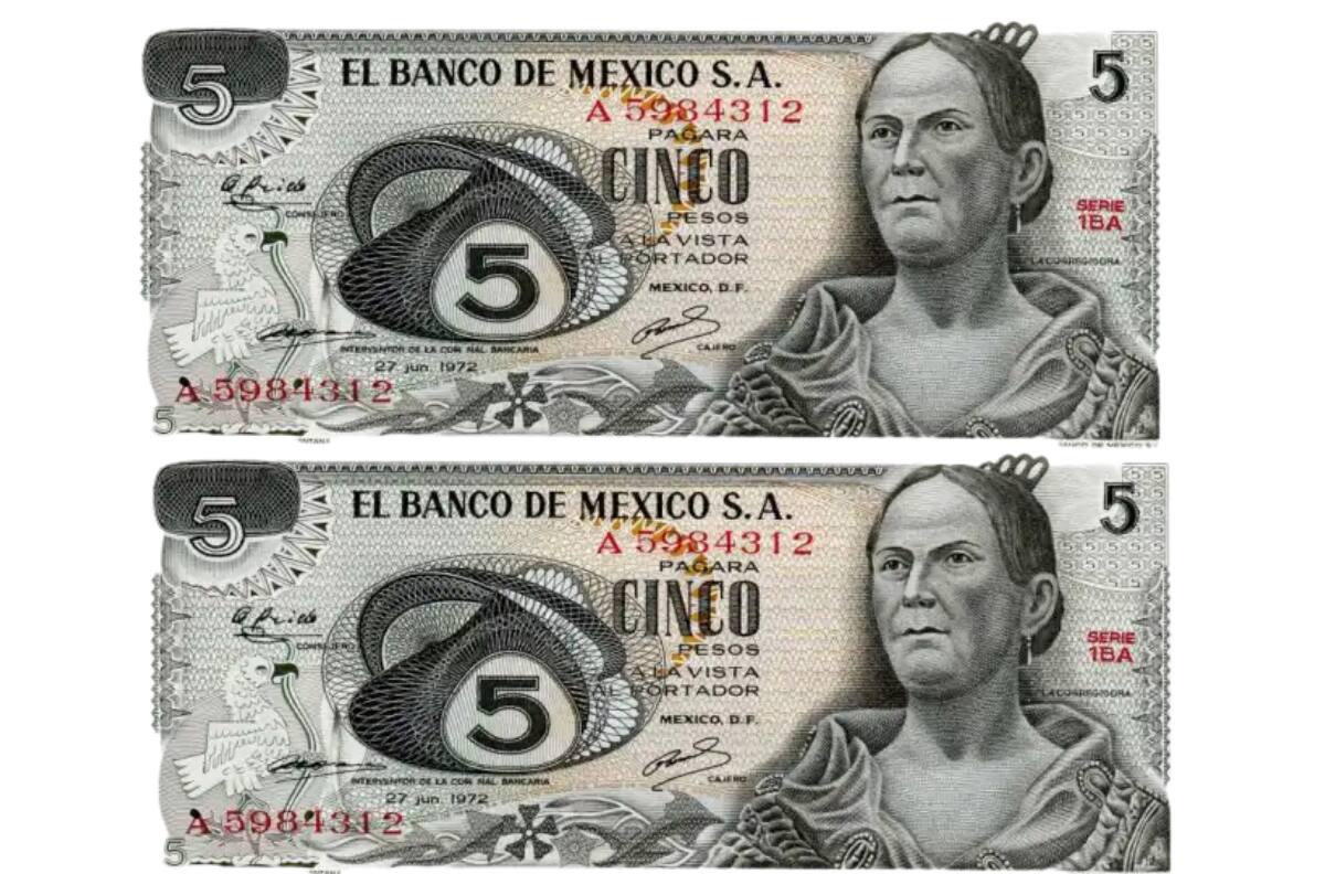 Billete antiguo de "La Corregidora" vale hasta 450 mil pesos
