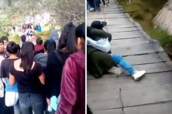 Reportan accidente por el colapso de un puente con turistas en Chiapas| VIDEO