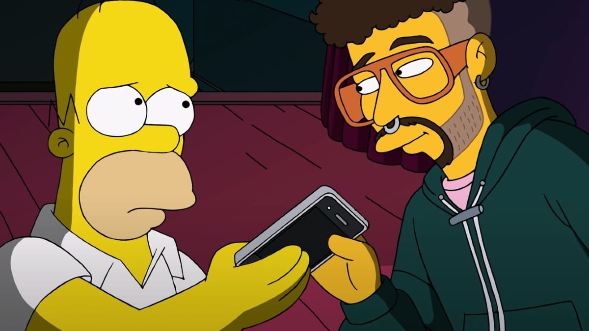 La escena de Los Simpson que predijo lo ocurrido con Bad Bunny y el celular de su fanática