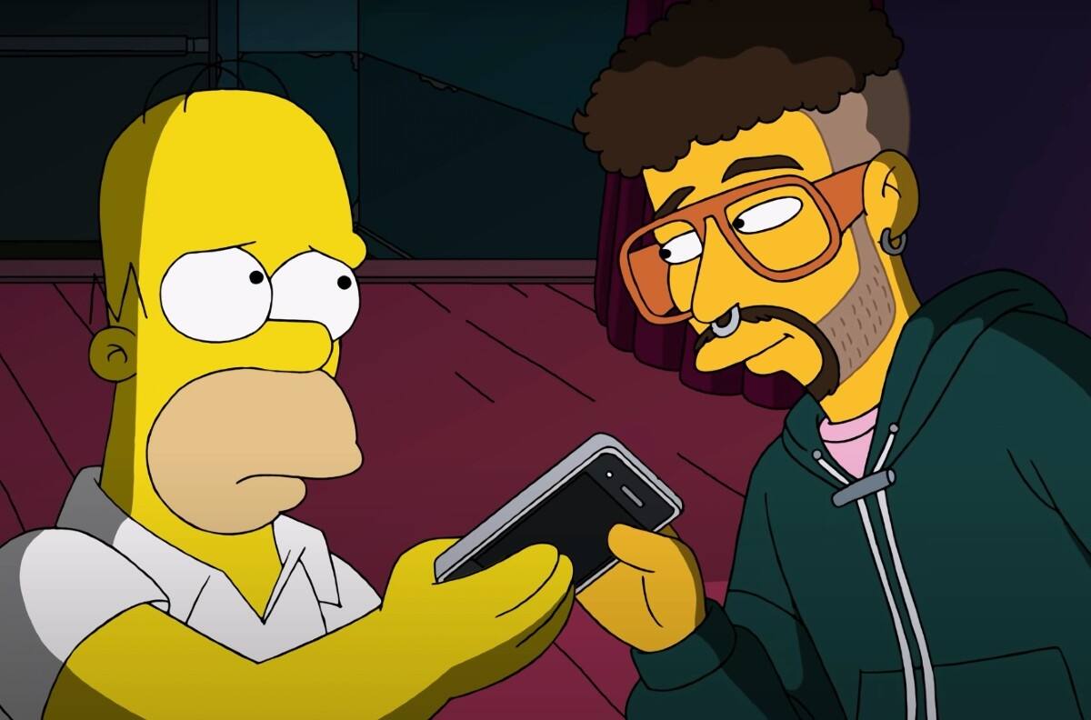 La escena de Los Simpson que predijo lo ocurrido con Bad Bunny y el celular de su fanática