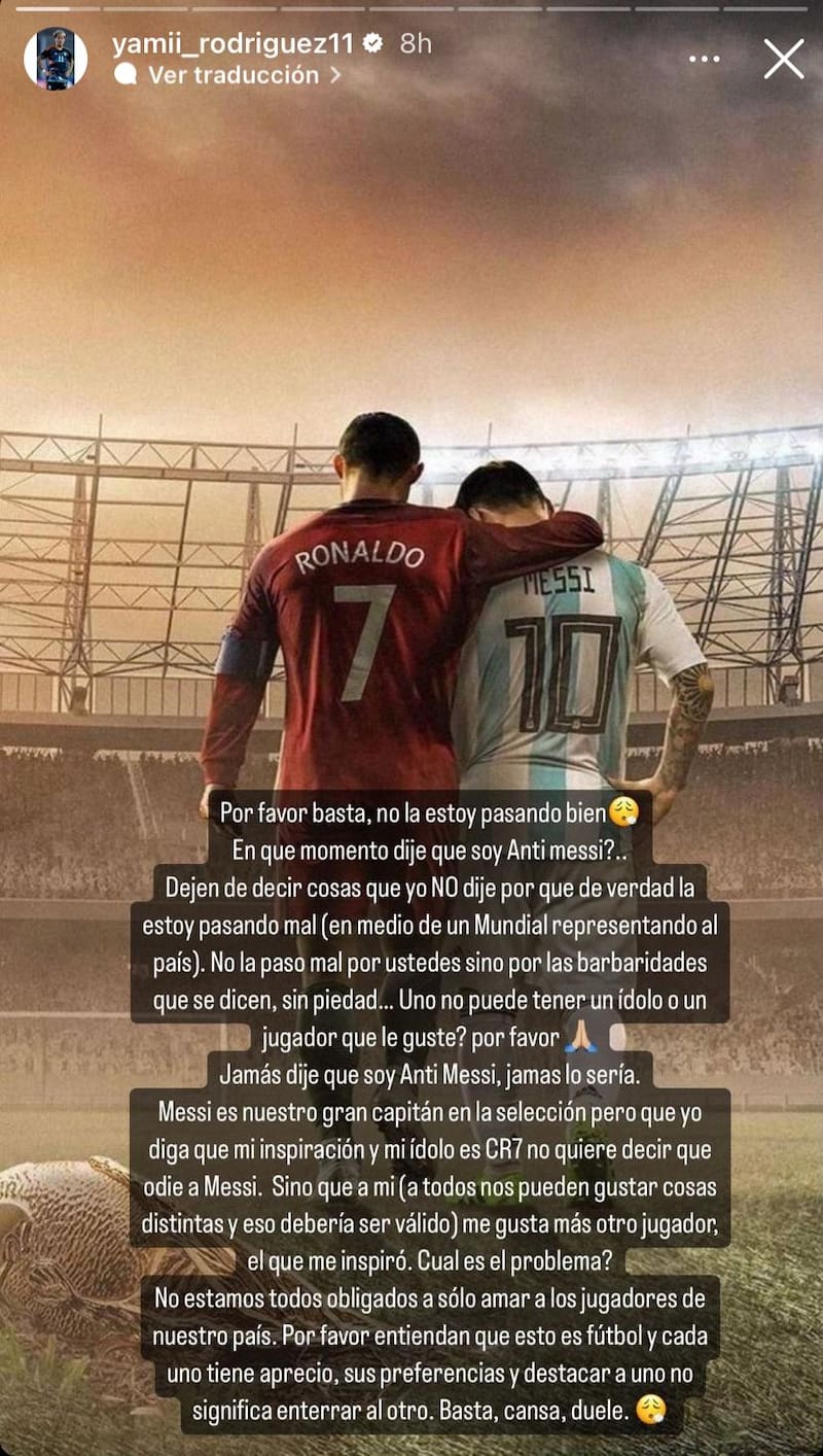 El mensaje de Yamila Rodríguez en sus historias de Instagram