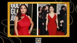 Después de 18 años, Salma Hayek vuelve a deslumbrar en rojo durante los premios "Globos de Oro"