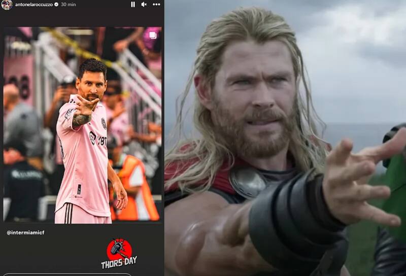 Lionel Messi imitó a Thor llamando a su martillo en el último gol con el Inter Miami
