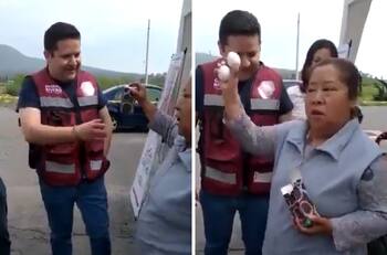VIDEO| Le regalan dos huevos a diputado por no cumplir sus promesas y se viraliza