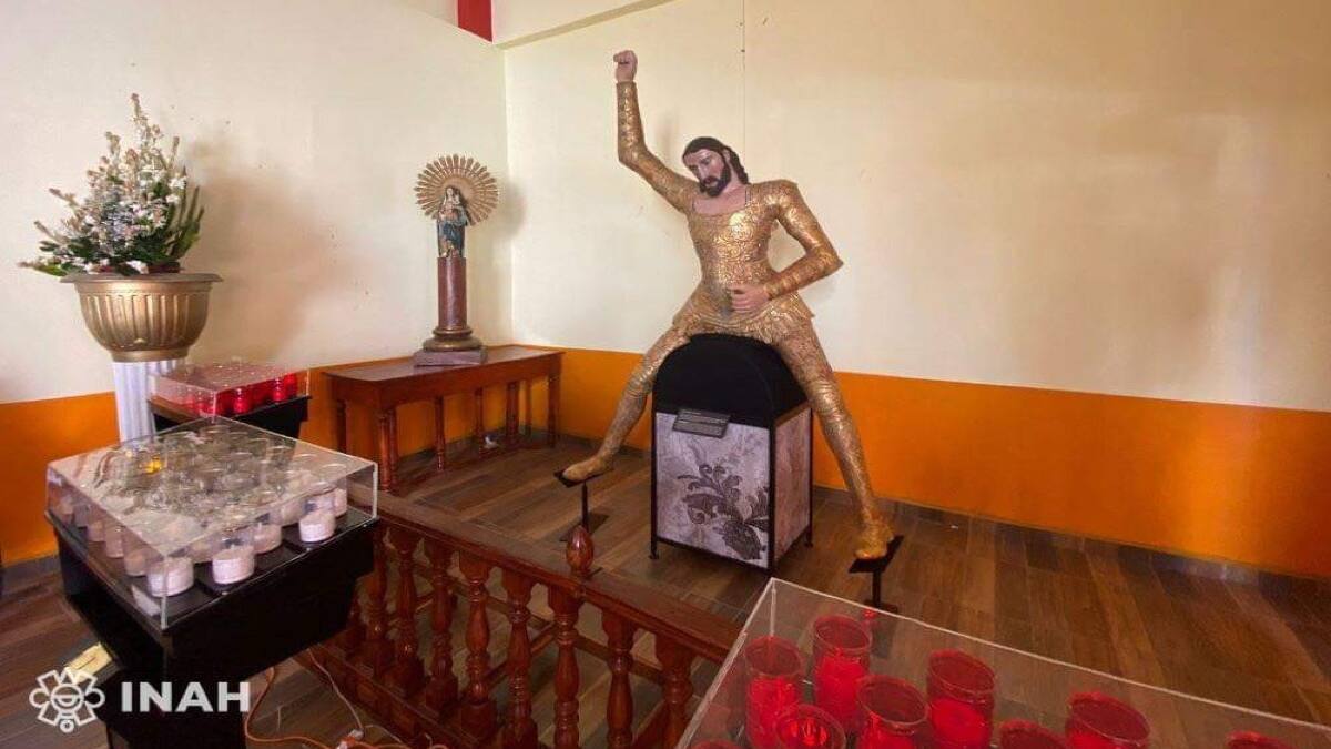 INAH presume restauración de la escultura de Santiago Apóstol, le llueven burlas en redes sociales y se viraliza