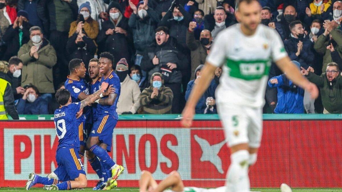 Real Madrid vence 2-1 al Elche en tiempos extras y siguen vivos en la Copa del Rey