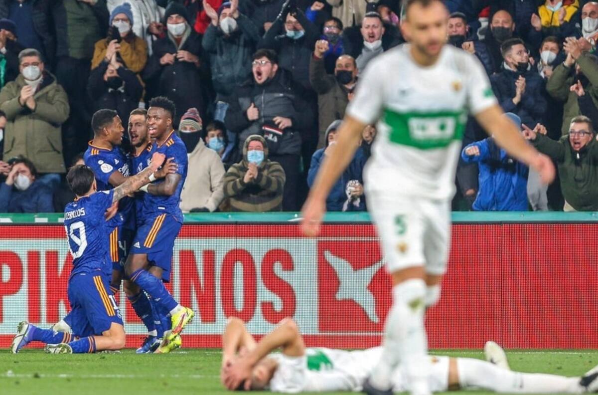 Real Madrid vence 2-1 al Elche en tiempos extras y siguen vivos en la Copa del Rey
