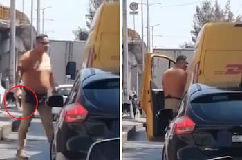 VIDEO| Hombre amenaza con arma de fuego a empleado de DHL