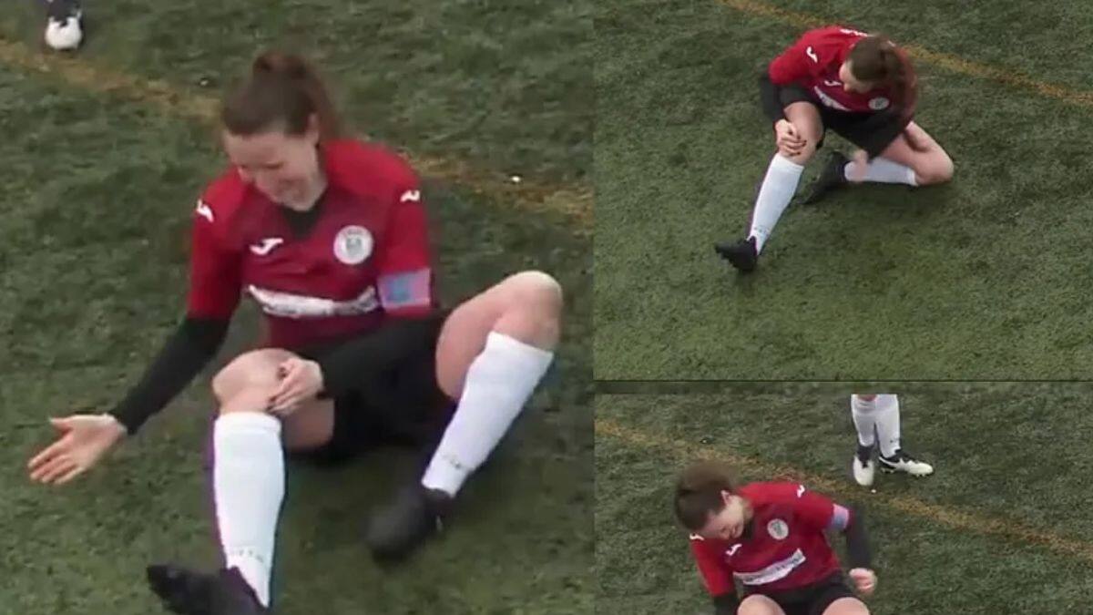 VIDEO | Futbolista se fractura la rodilla, se la acomoda a golpes y regresa a jugar