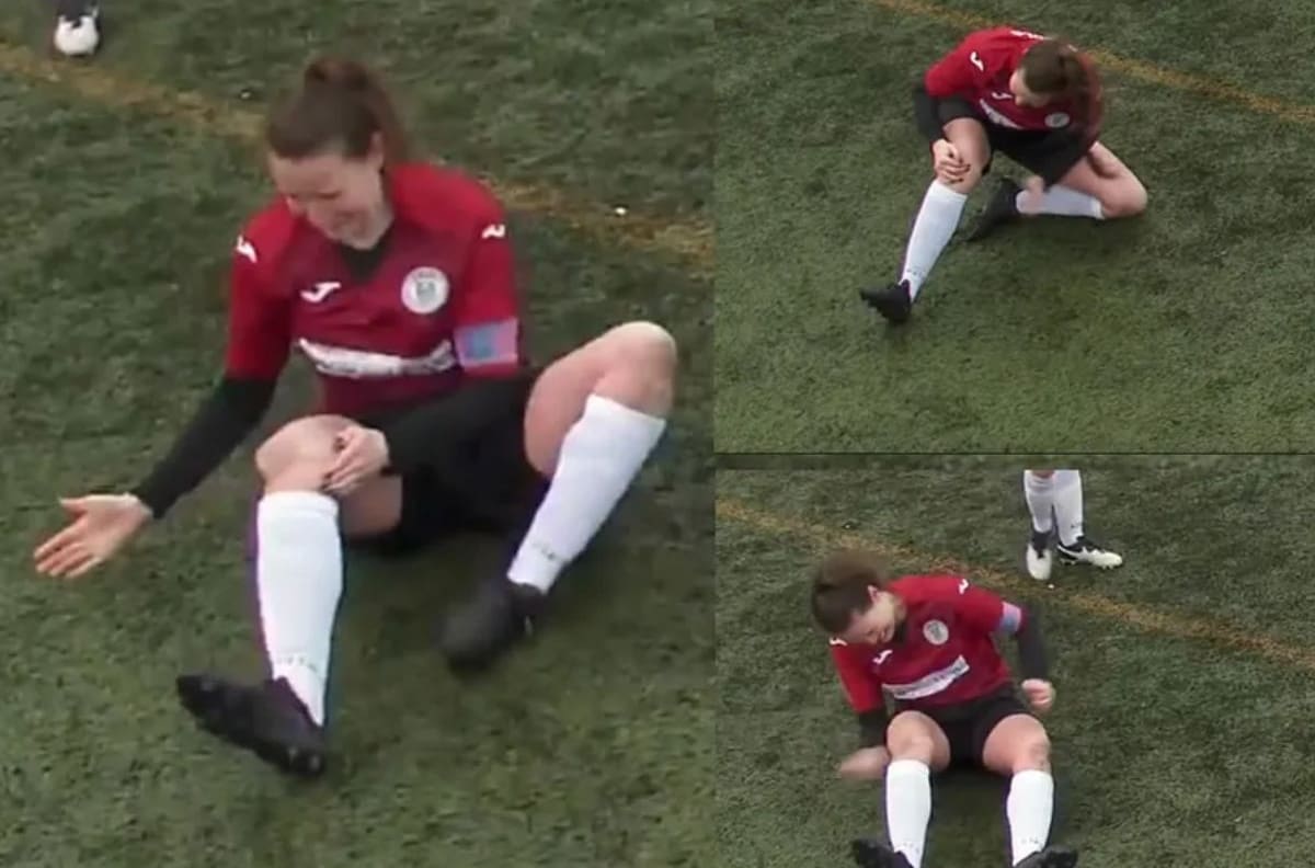 VIDEO | Futbolista se fractura la rodilla, se la acomoda a golpes y regresa a jugar