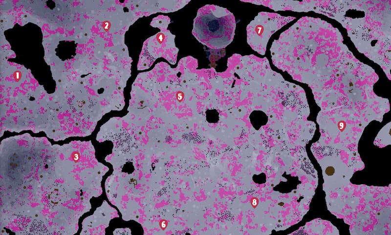 Mapa ubicaciones Anuronte, Anuronte Oscuro y Anuronte Albo.