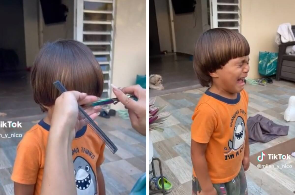 VIDEO| Mujer recrea meme con su hijo y su reacción se hace viral