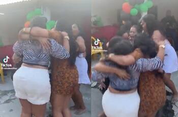 VIDEO | Grupo de mujeres en Brasil cae en un socavón durante una fiesta y se viralizan