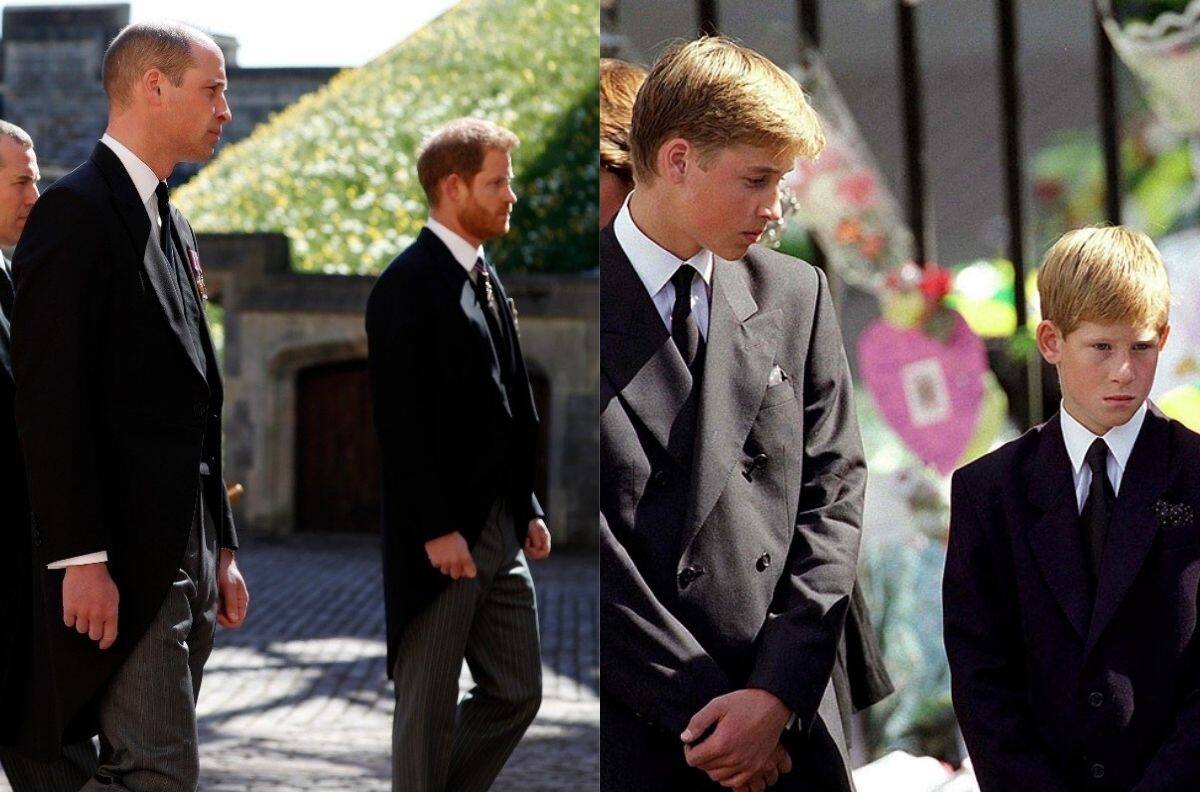 Príncipes William y Harry rompen el protocolo y se muestran unidos en el funeral de su abuelo