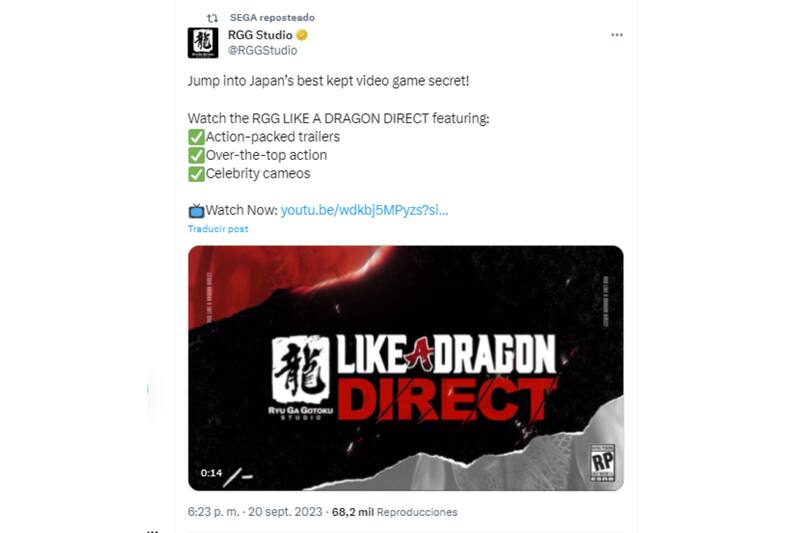 Dos juegos de "Like a Dragon" llegan a la plataforma.