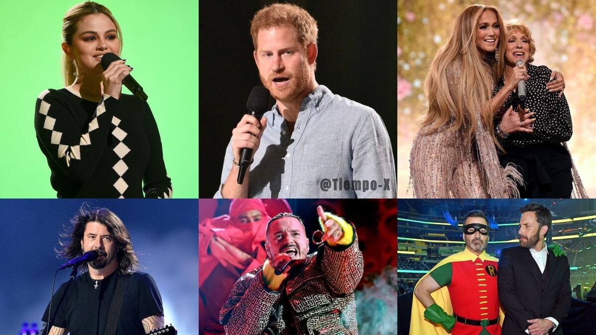 El príncipe Harry se subió al escenario sin Meghan Markle, en un concierto solidario con Jennifer Lopez, Ben Affleck, J Balvin y Selena Gómez
