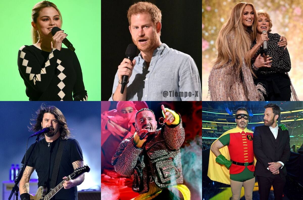 El príncipe Harry se subió al escenario sin Meghan Markle, en un concierto solidario con Jennifer Lopez, Ben Affleck, J Balvin y Selena Gómez