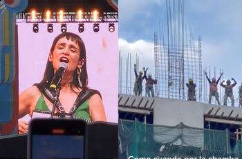 Albañiles se hacen virales por presenciar el show de Julieta Venegas en Pa’l Norte desde la construcción donde trabajaban