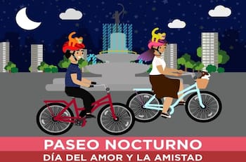 Paseo Nocturno “Muévete en bici”: Conoce la ruta del Día del Amor y la Amistad