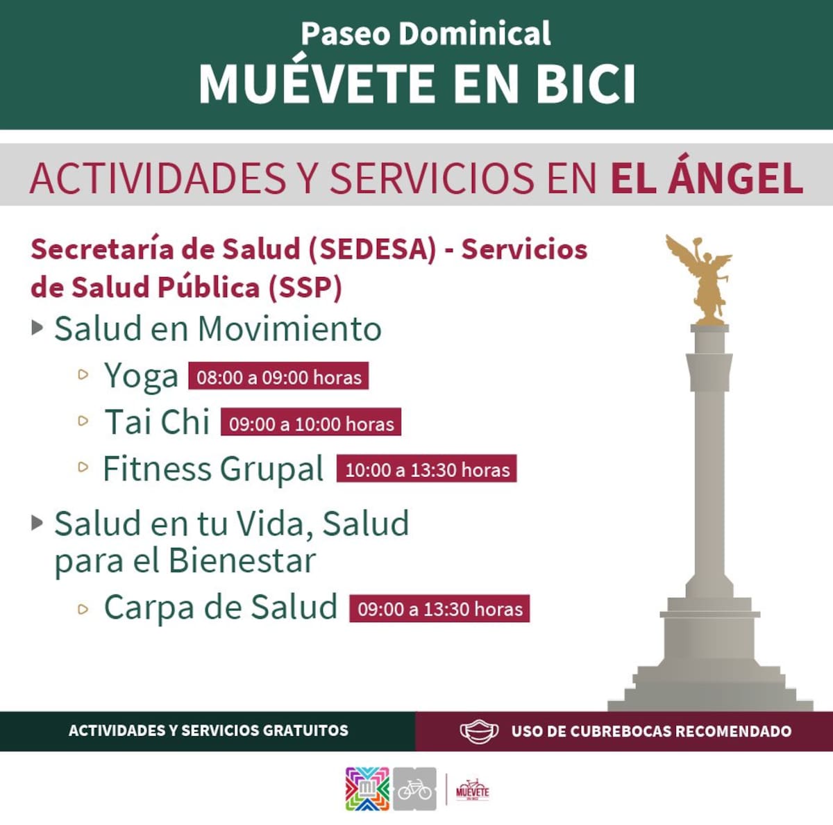 Conoce algunas actividades que el paseo 'Muévete en Bici' tiene para ti.