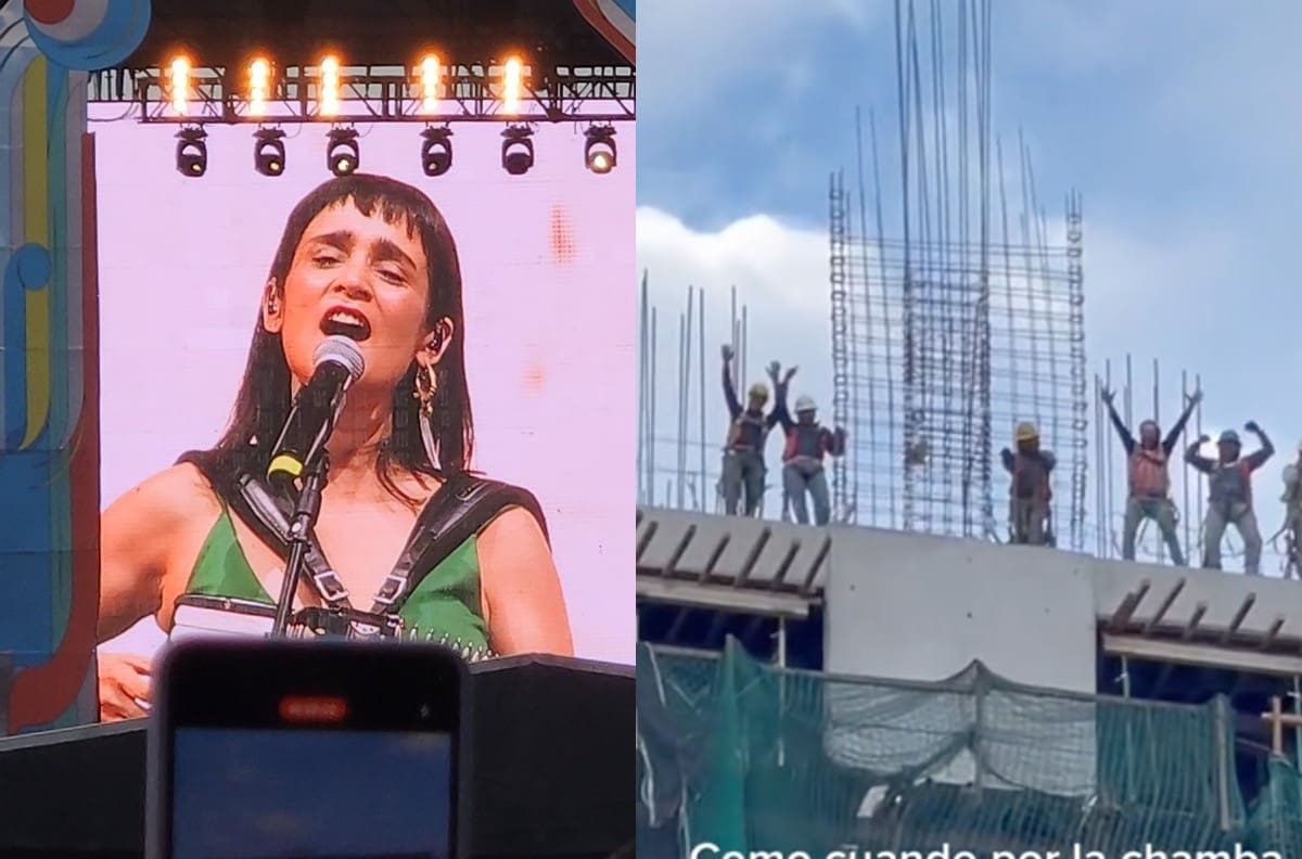 Albañiles se hacen virales por presenciar el show de Julieta Venegas en Pa’l Norte desde la construcción donde trabajaban