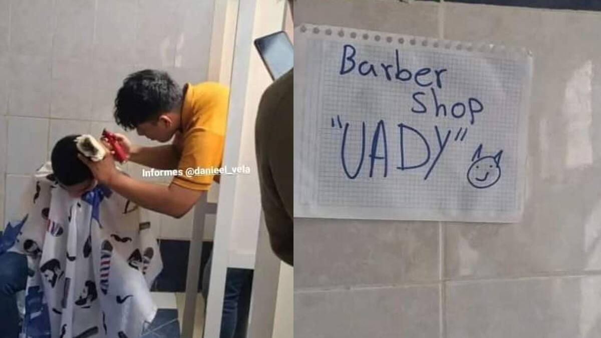 Estudiante de preparatoria monta una barbería en los baños de la escuela y se hace viral